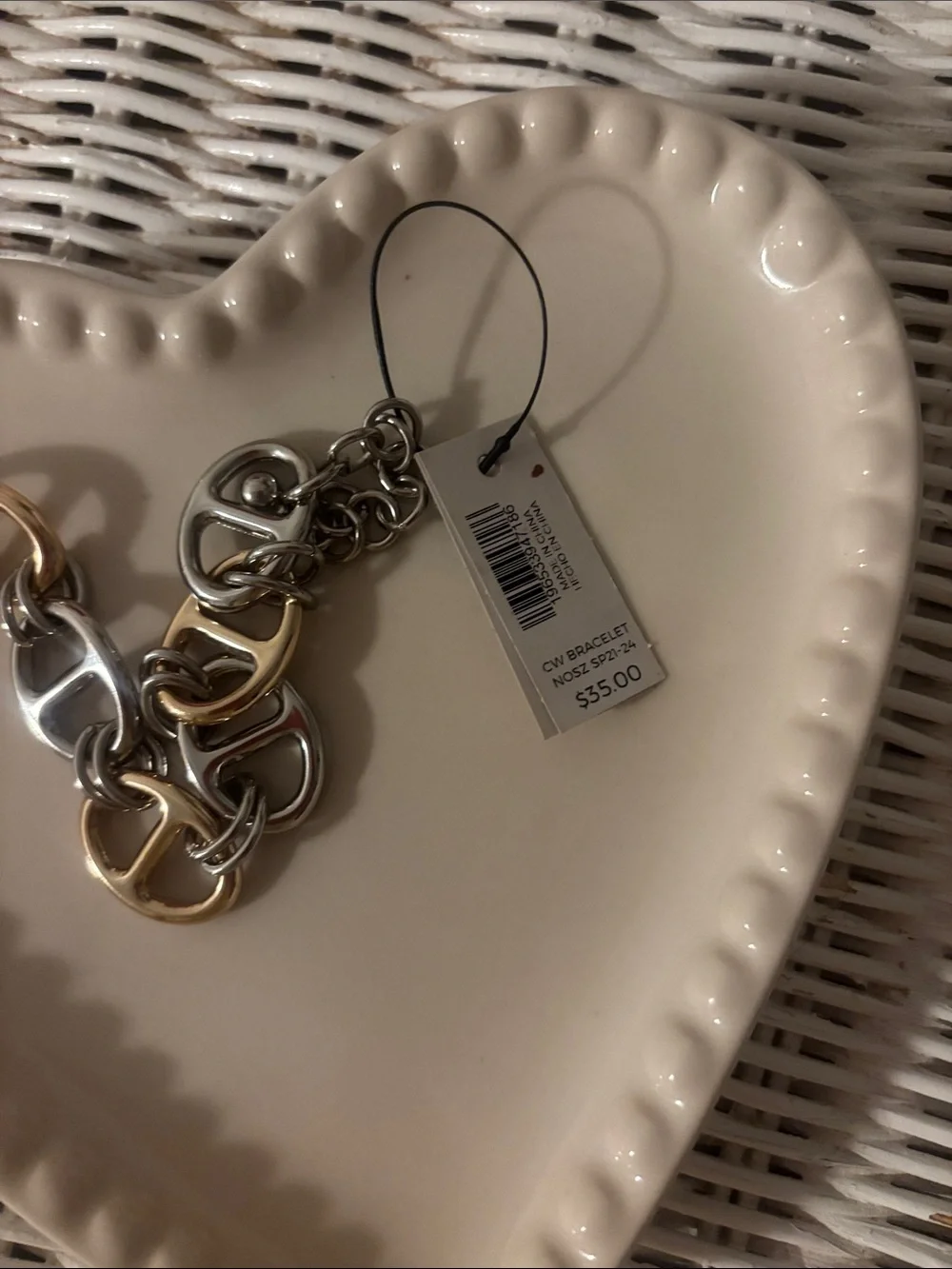Chico's Two-Tone Link Bracelet in Gold and Silver
